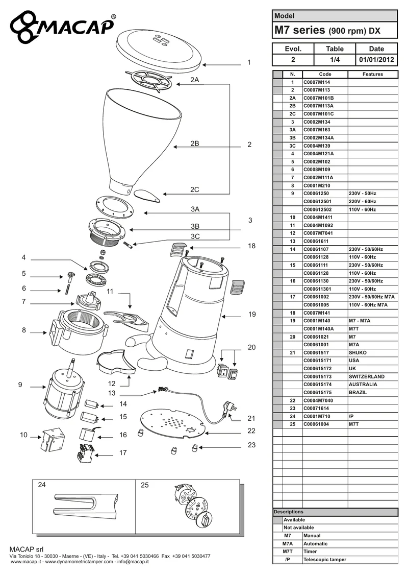 Macap indstillingsring M7 - Reservdel OEM-nummer: C0007M163