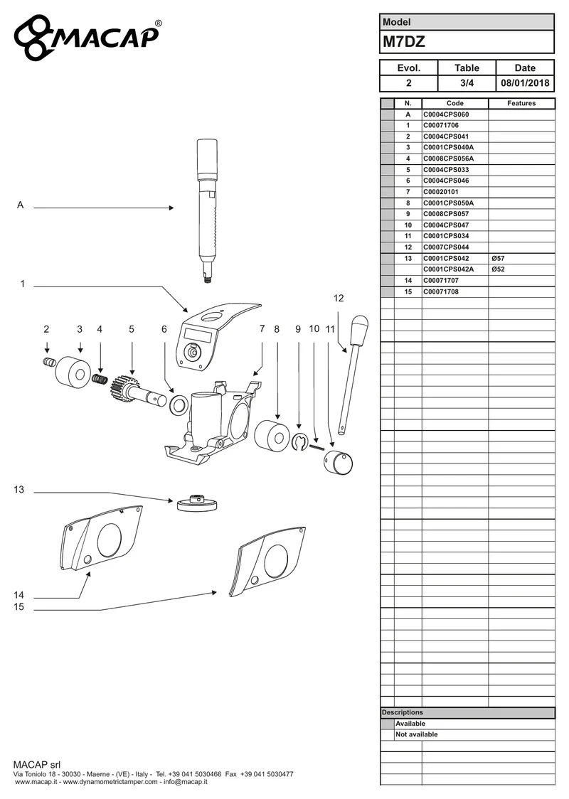 Macap højre sidepanel M7DZ - Reservdel OEM-nummer: C00071708