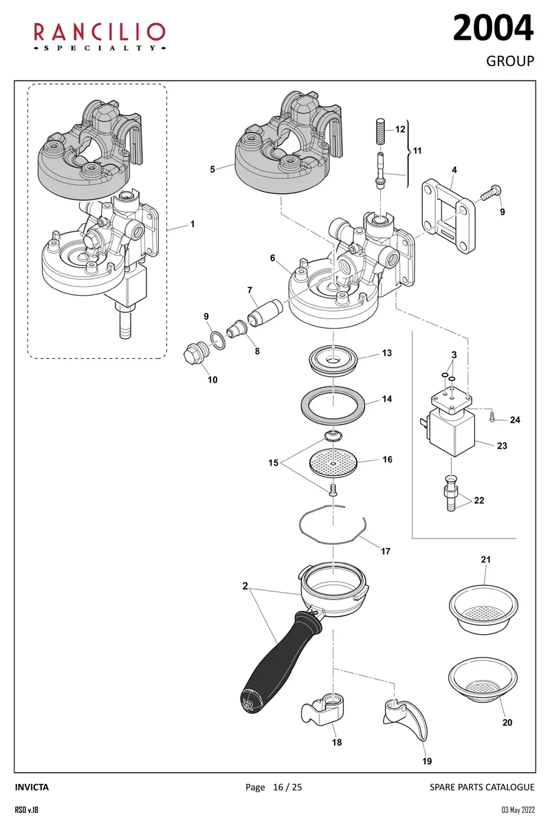 Rancilio gruppesil Silvia - Reservedele OEM-nummer: 40200005