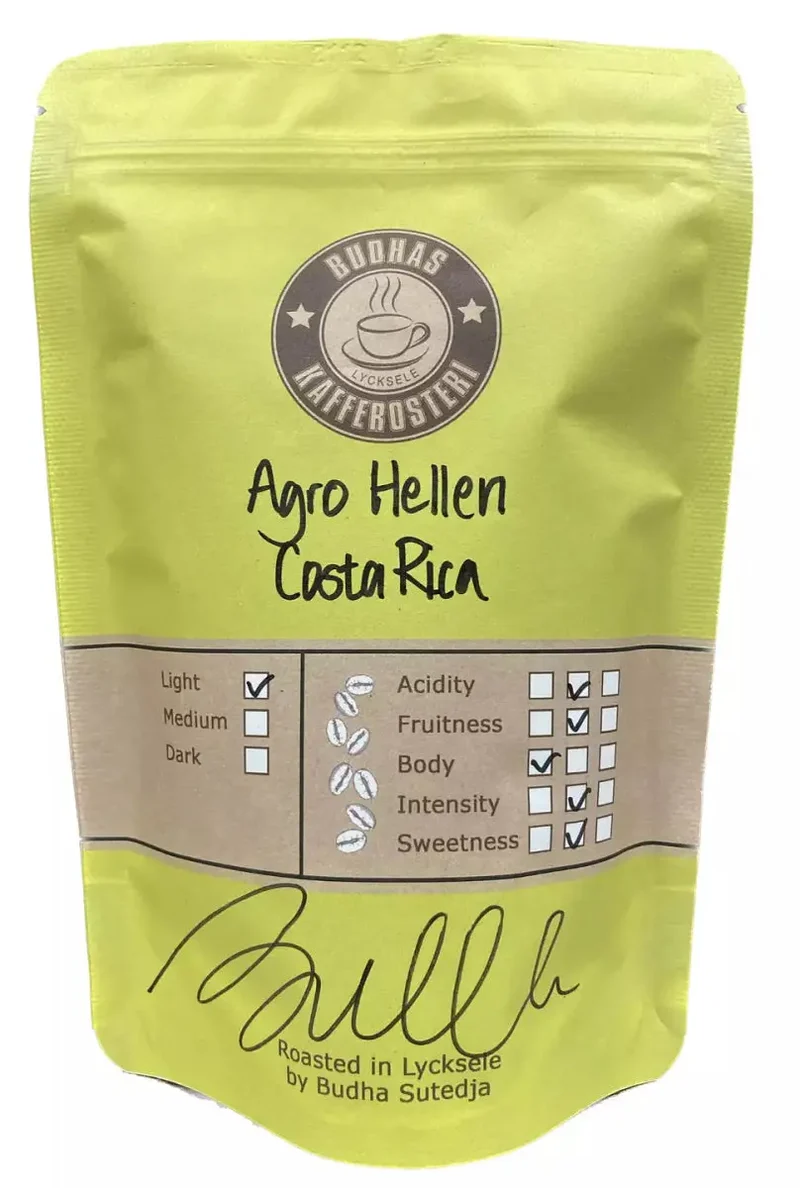 Agro Hellen - Hele bønner lys/mellemristet til filterbrygning 250g