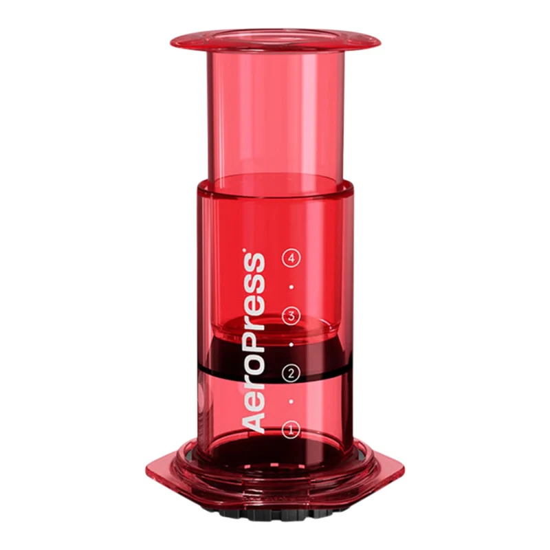 Gennemsigtig rød AeroPress
