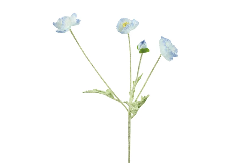 Kunstig Valmue Buket Lyseblå H61 cm