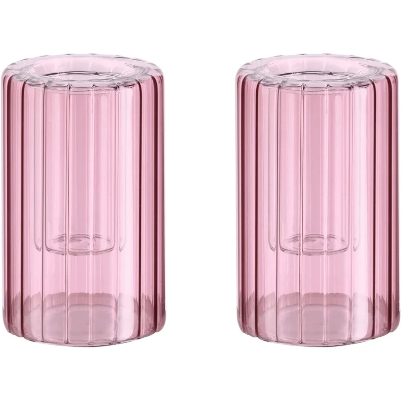 Moods & More Lima Lysestage 2 stk. H7,5 cm, Vintage Rose