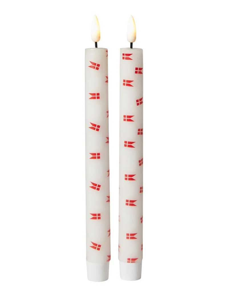 LED Stagelys med flag, 2 stk. Ø2 x H22 cm