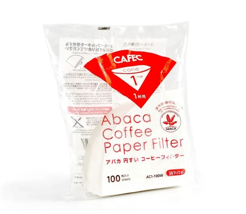 Abaca-kaffefilterpapir til 1 kop – 100 stk.