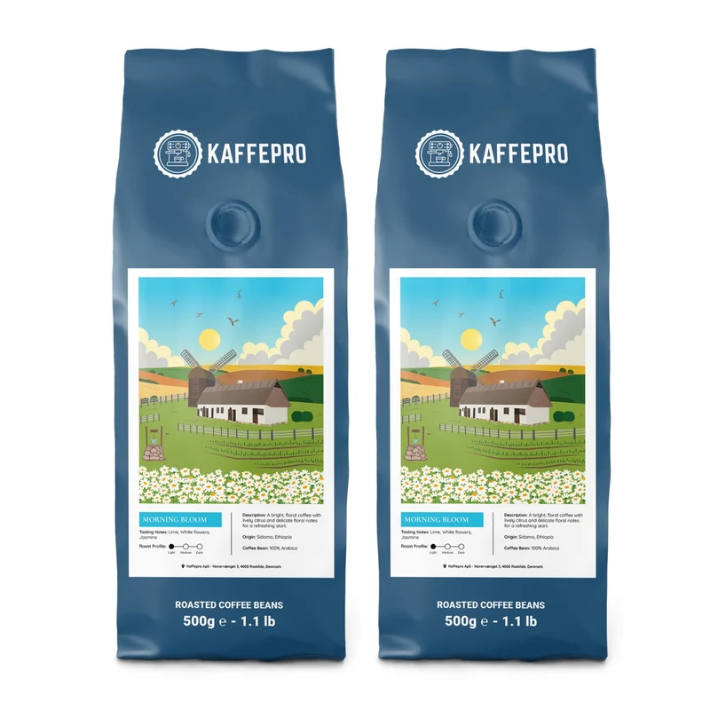 Kaffepro Morning Bloom - Kaffepakke: 2 x 500g Kaffebønner