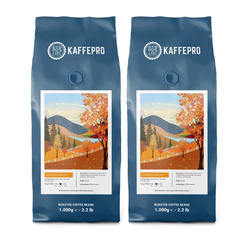 Kaffepro Golden Harvest - Kaffepakke: 2 x 1kg Kaffebønner