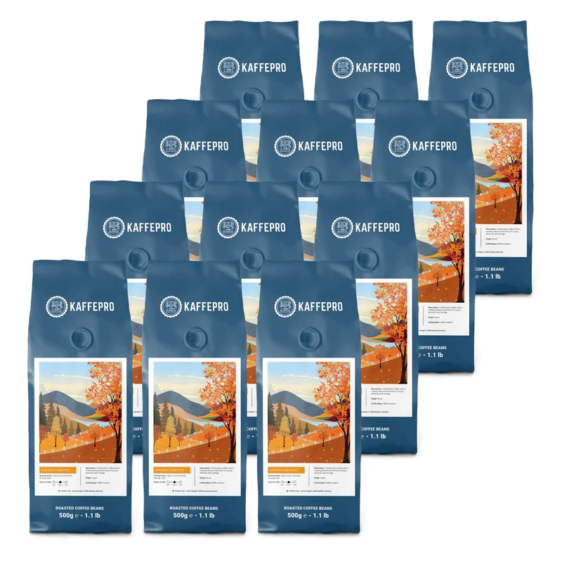 Kaffepro Golden Harvest - Kaffepakke: 12 x 500g Kaffebønner