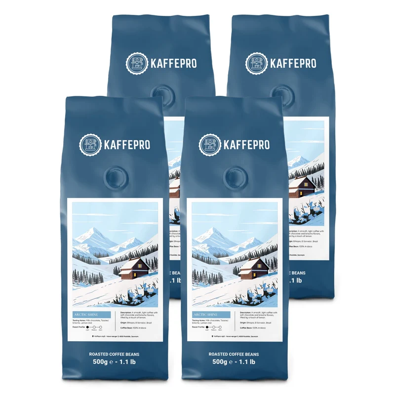 Kaffepro Arctic Shine - Kaffepakke: 4 x 500g Kaffebønner