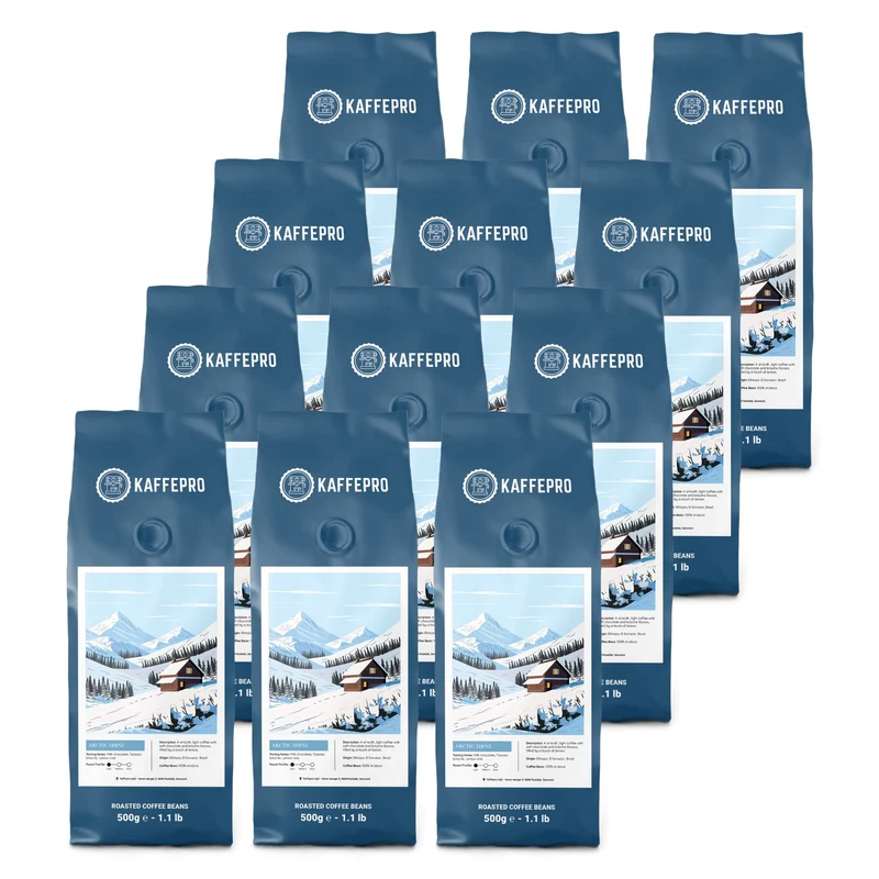 Kaffepro Arctic Shine - Kaffepakke: 12 x 500g Kaffebønner