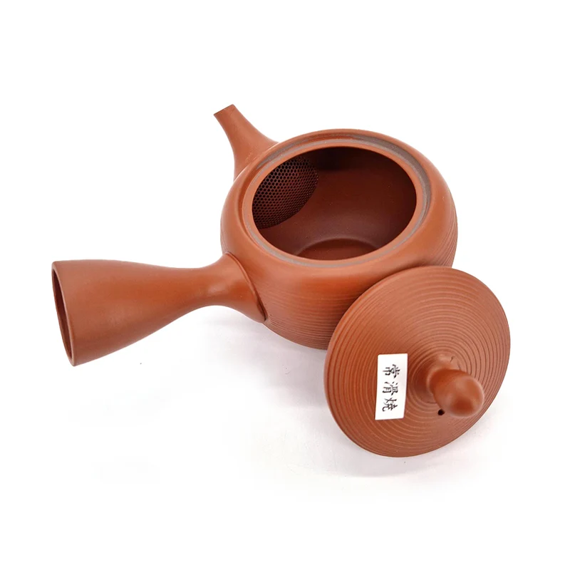 Japansk Kyusu Tekande fra Tokoname – Terracotta med Riflet Mønster - 300 ml
