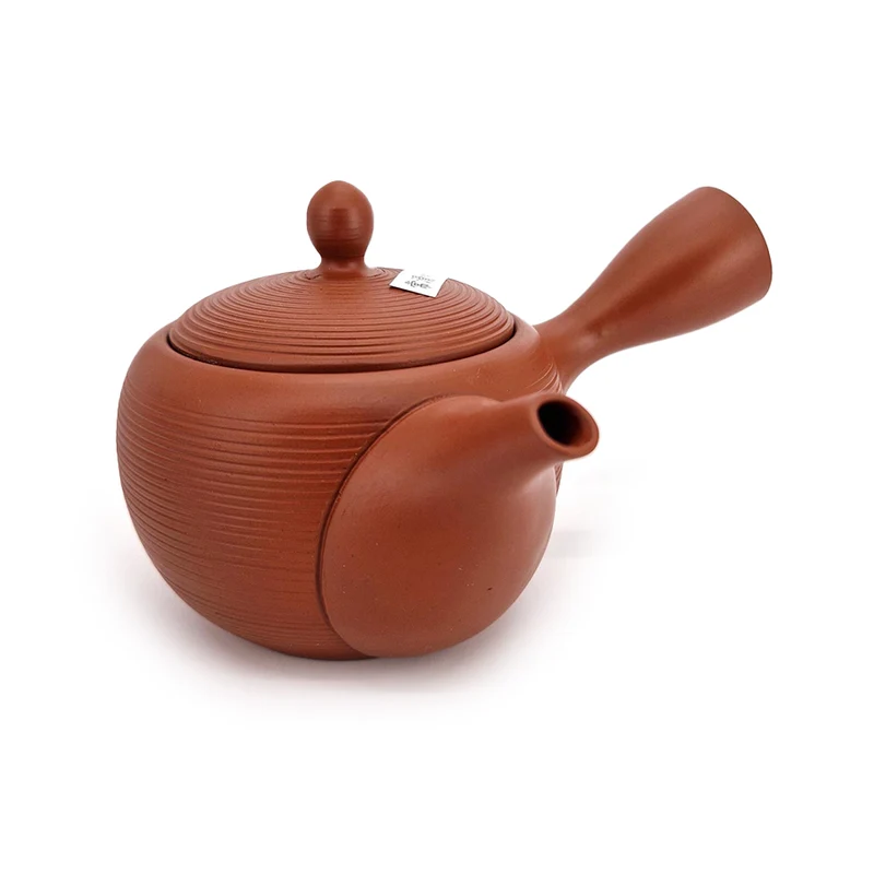 Japansk Kyusu Tekande fra Tokoname – Terracotta med Riflet Mønster - 300 ml