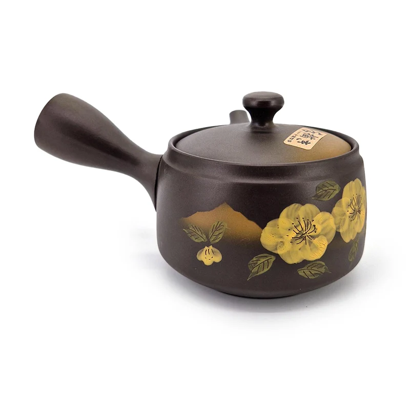 Japansk Kyusu fra Tokoname med med Pastelgule Blomster – 300 ml