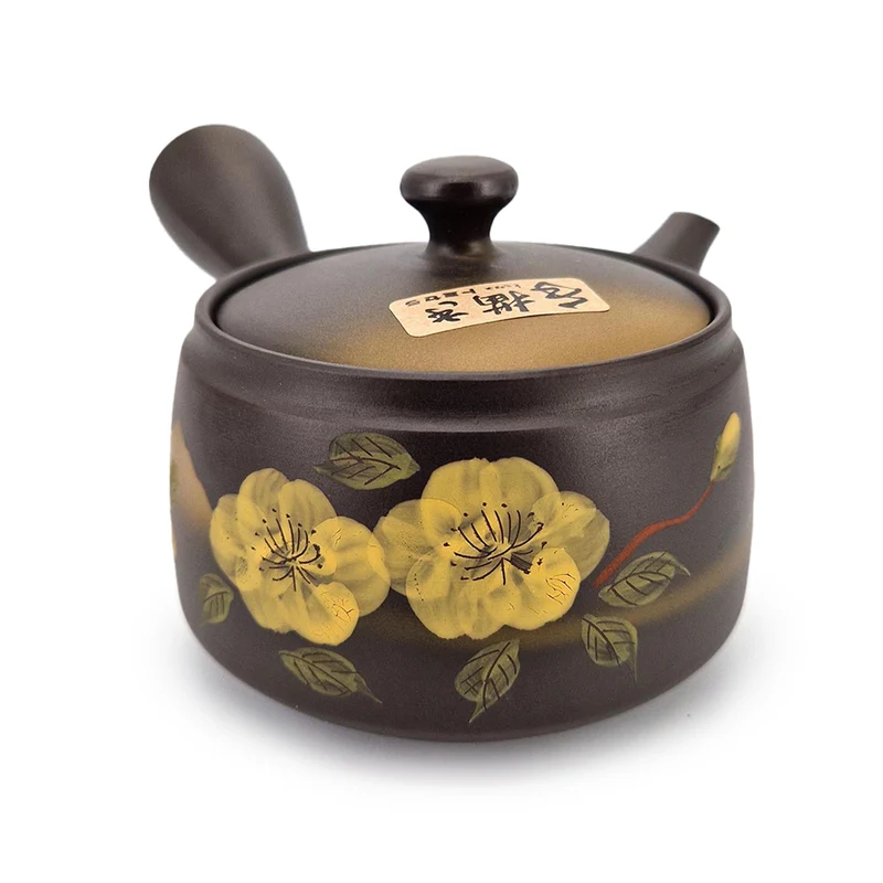 Japansk Kyusu fra Tokoname med med Pastelgule Blomster – 300 ml