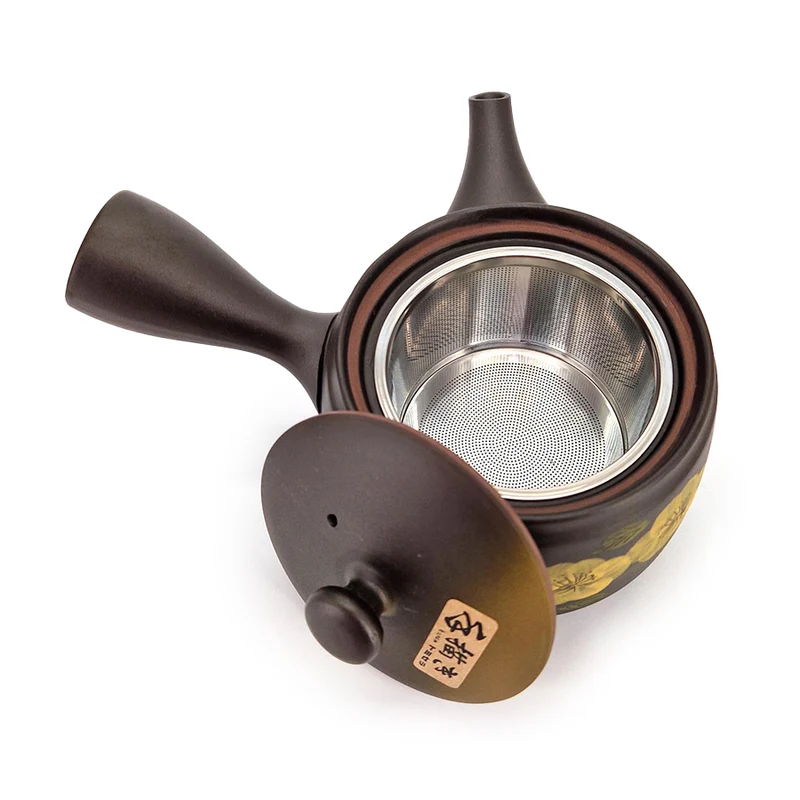 Japansk Kyusu fra Tokoname med med Pastelgule Blomster – 300 ml