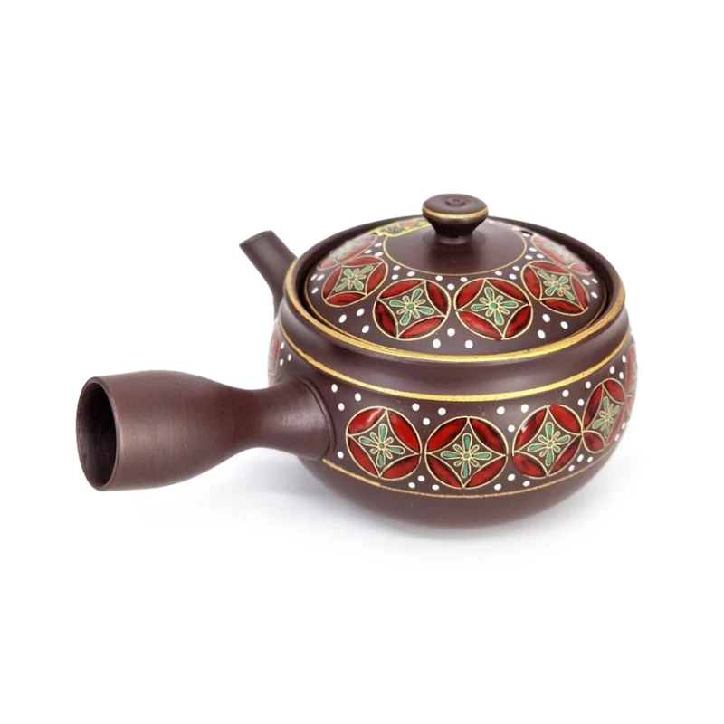 Japansk Kyusu fra Tokoname med Kæde af Blomster - 275 ml
