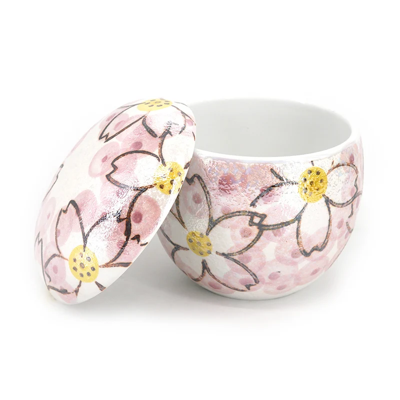 Blomstret Chawanmushi-Kop i Keramik - 115 ml
