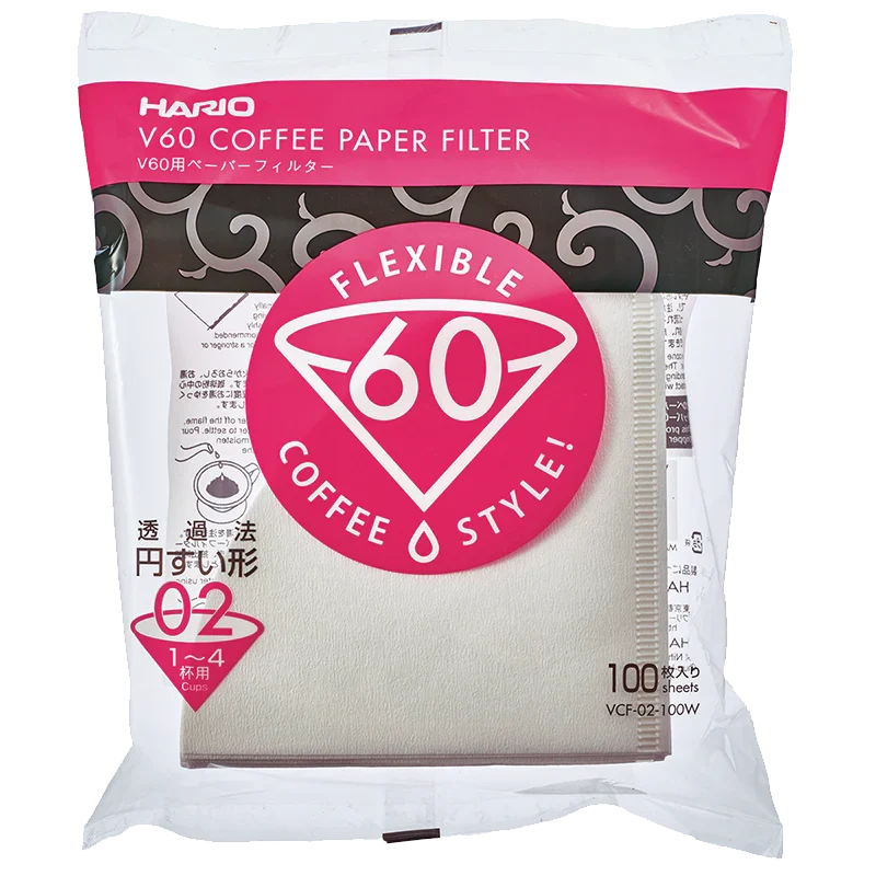V60 Filterpapir, 100 pcs, Størrelse 01, 02, 03