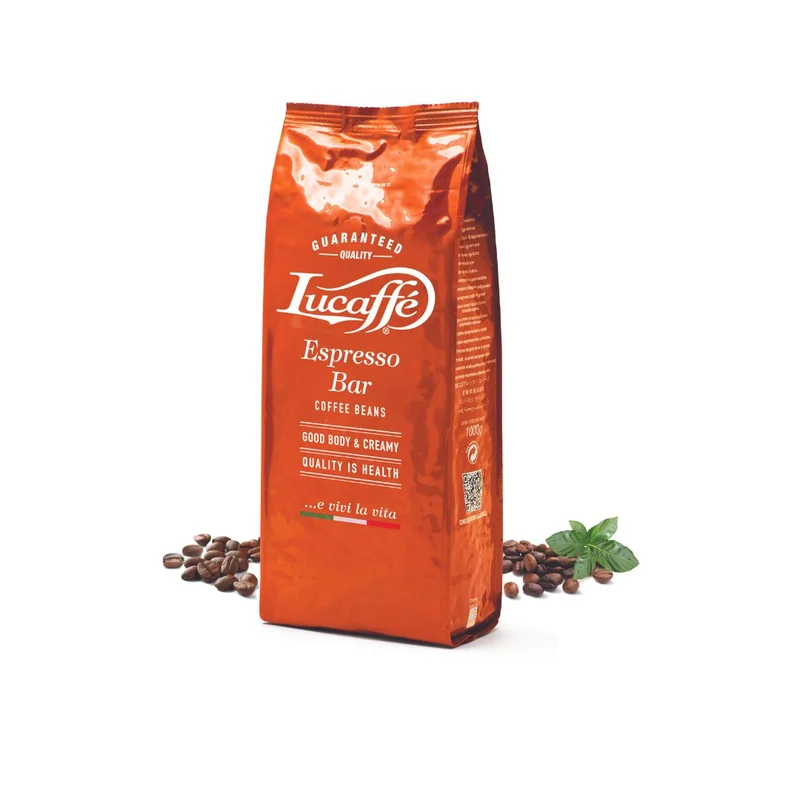 Italiensk Premium kaffe. Lucaffe Espresso Bar kaffe bønner 1 kg.