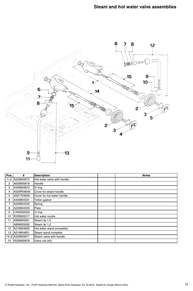 Rocket R 60V-dampventil med knap R60V - Reservedel OEM-nummer: A229905671