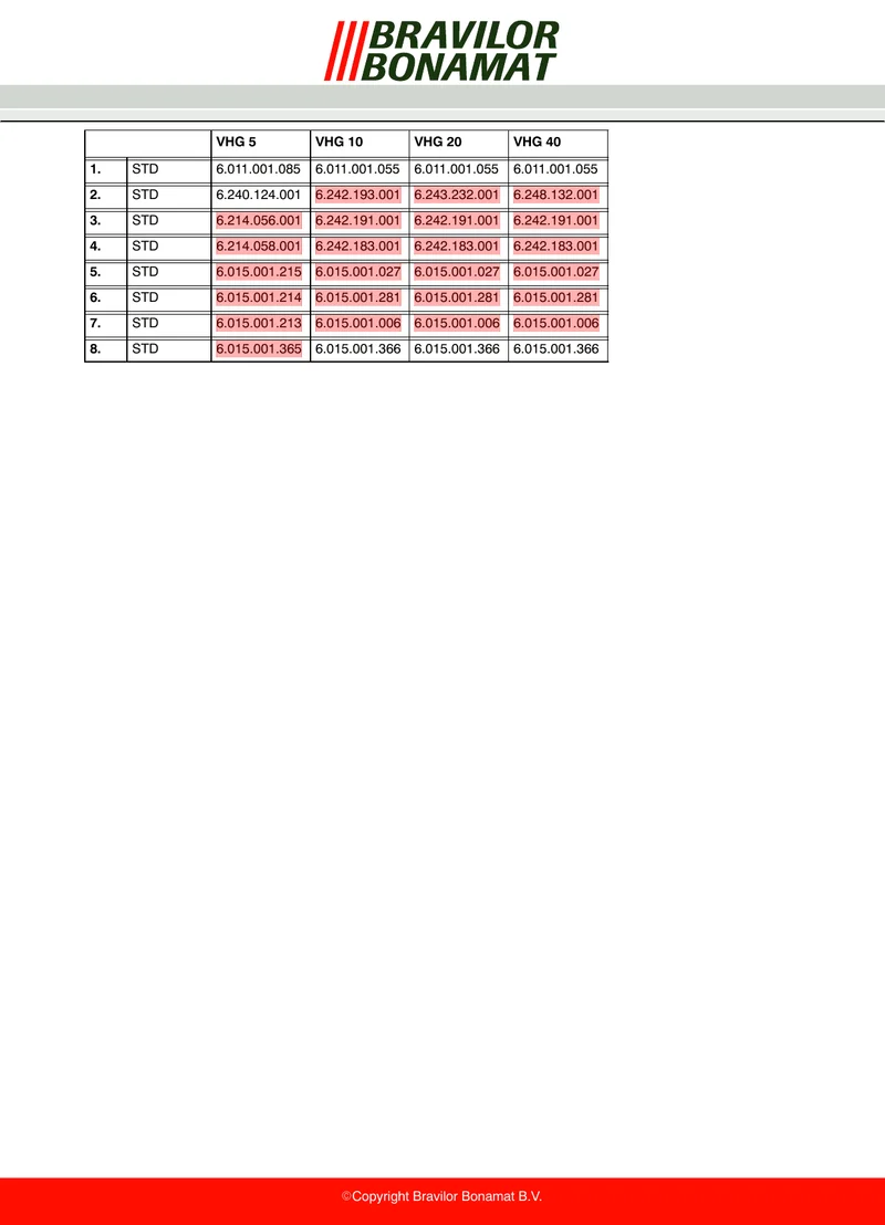 Bonamat komplet øverdel til tappehane VHG 10 - Reservdel OEM-nummer: 6.015.001.366