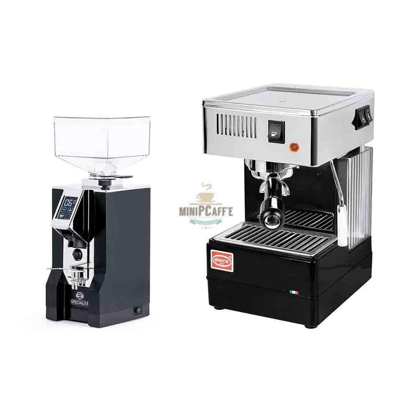 QuickMill 820 and Eureka Specialita Grinder in Black
