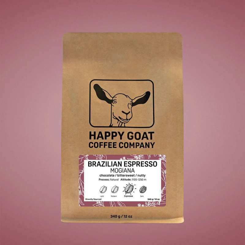 Happy Goat Coffee Company WB Brazil Mogiana Espresso 12oz (340g)