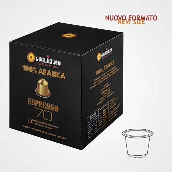 Caffè Guglielmo capsule Nespresso * compatibile Oro 70 100% Arabica 50 cps