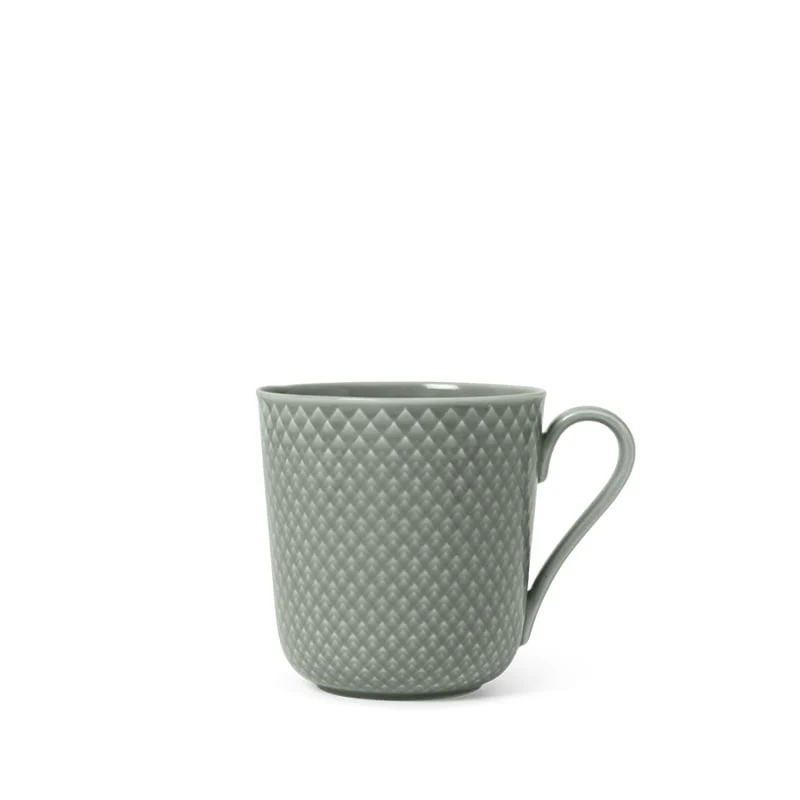 Lyngby Porcelæn Rhombe Earth krus med hank 39 cl moss
