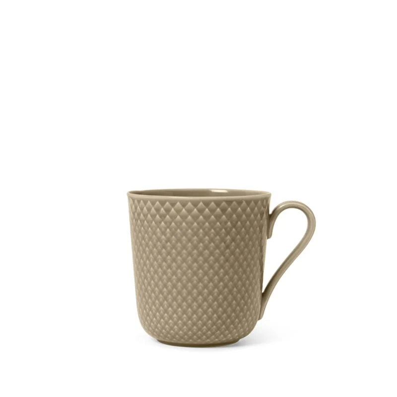 Lyngby Porcelæn Rhombe Earth krus med hank 39 cl clay