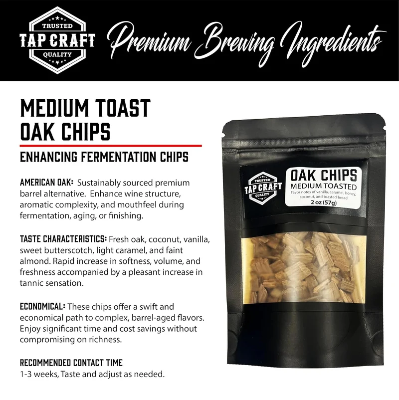 Oak Chips - Medium Toast - 2oz