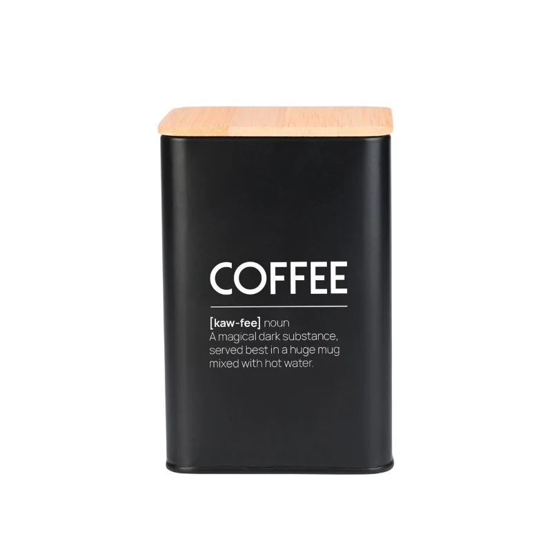 Estia Bamboo Essentials kaffedåse med bambuslåg sort