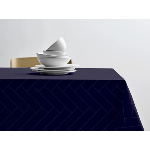 Södahl Damask Dug Tiles 140x220 - indigo