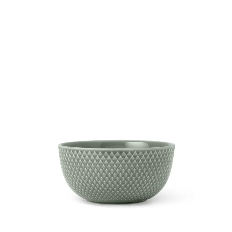 Lyngby Porcelæn Rhombe Earth, skål 13 cm moss