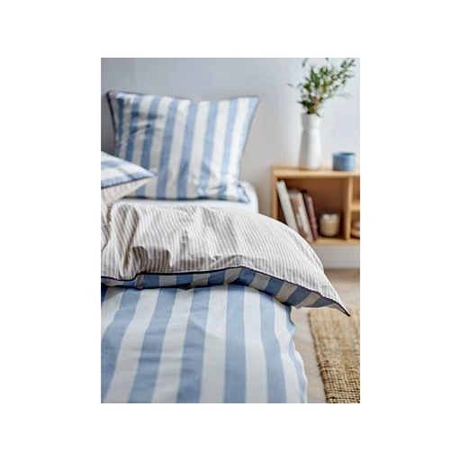 Södahl Organic Parallel Sengesæt, Linen Blue - 140x220 cm