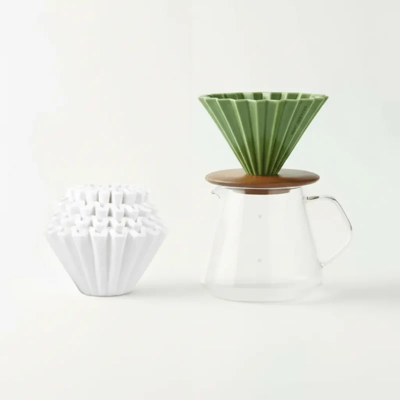 Japansk håndbrygningssæt - Keramisk Origami drypper