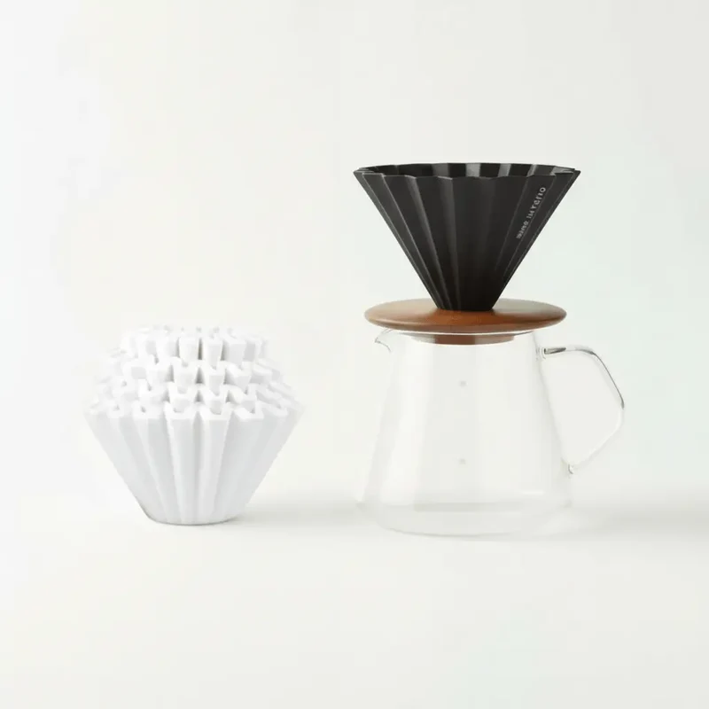 Japansk håndbrygningssæt - Keramisk Origami drypper