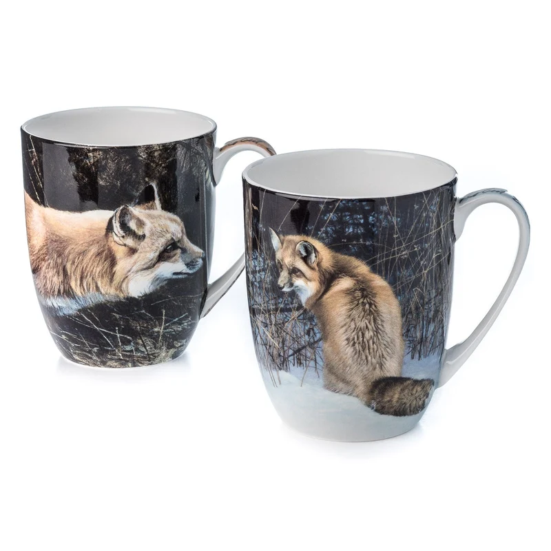 McIntosh 2 Mug Set - Robert Bateman - Foxes