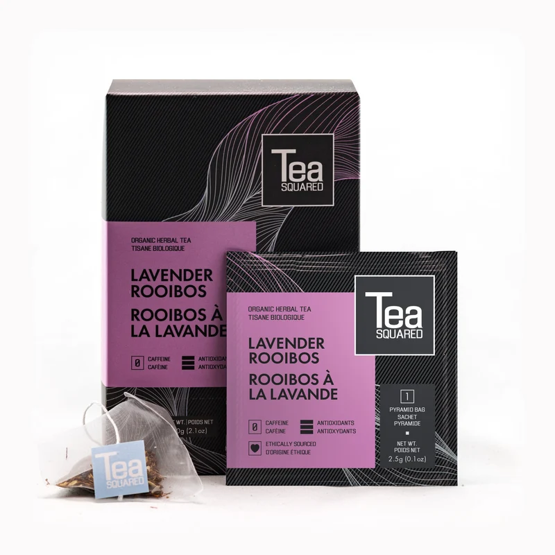 Tea Squared Pyramid Teabags - Rooibos - Lavender 15 CT (Organic)