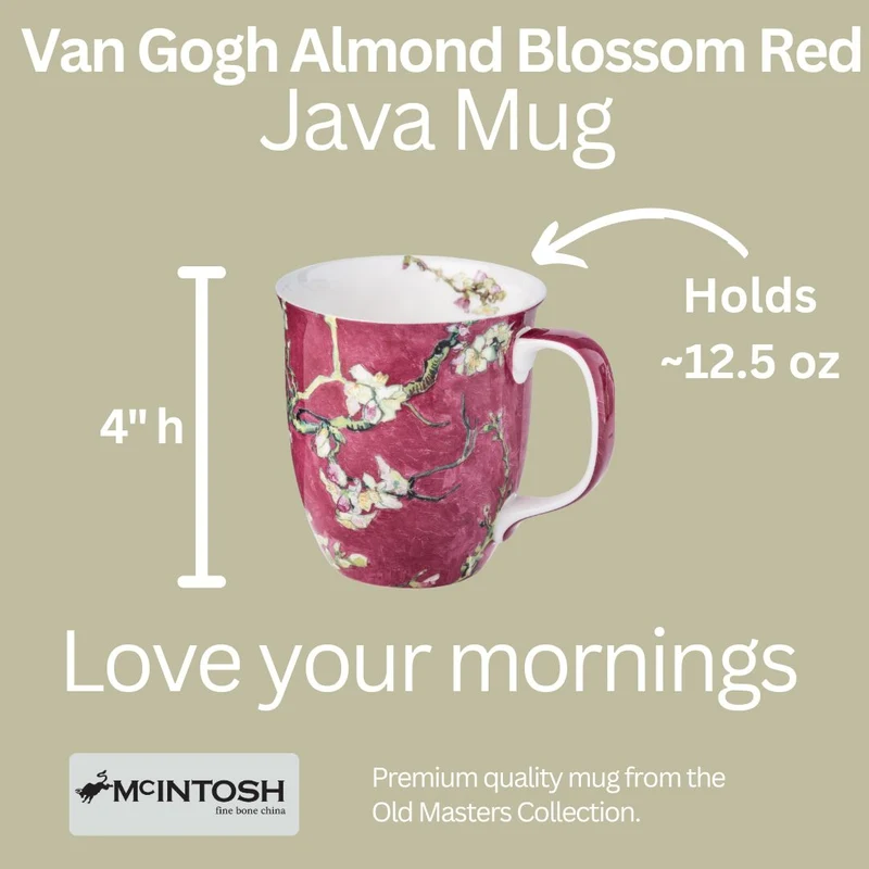 McIntosh Java Mug - Van Gogh - Almond Blossom Red