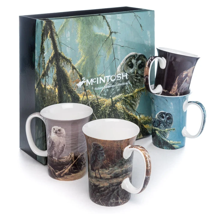 McIntosh 4 Mug Set - Robert Bateman - Owls