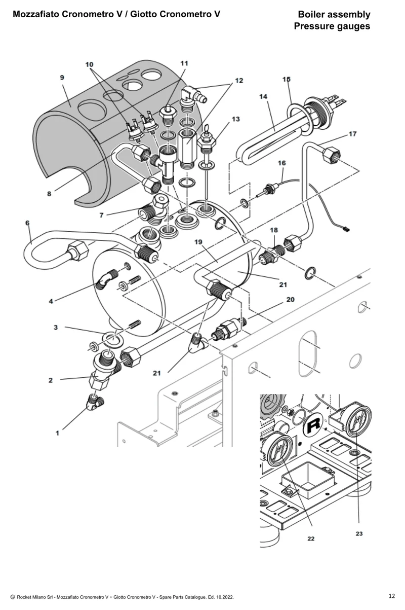 Rocket øvre varmevekslerrør - Reservedele OEM-nummer: A279906057