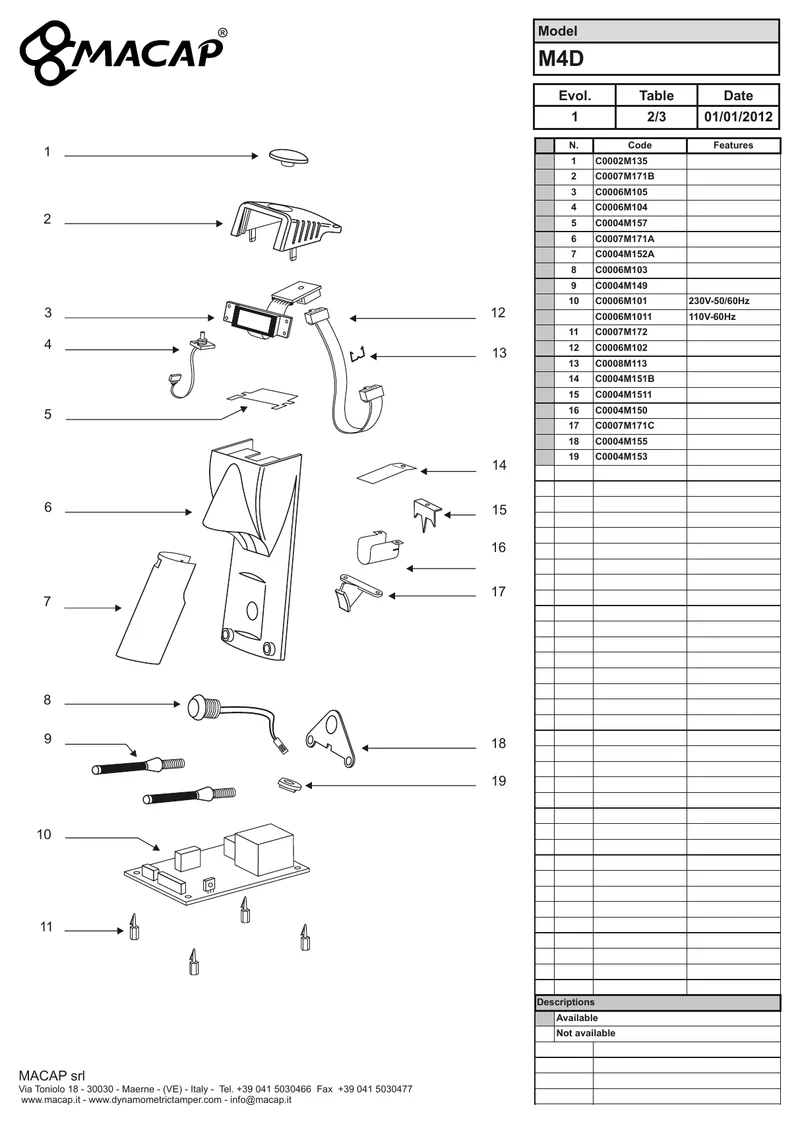 Macap HALF PIPE - OEM-reservedelsnummer: C0004M150