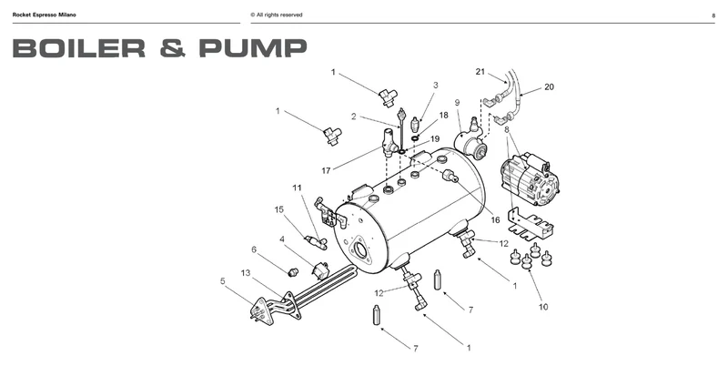 Rocket varmevekslerkobling højre øvre - Reservedel OEM-nummer: M279904702