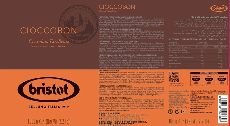 Bristot | Cioccobon Dark Hot Chocolate Powder – 1kg