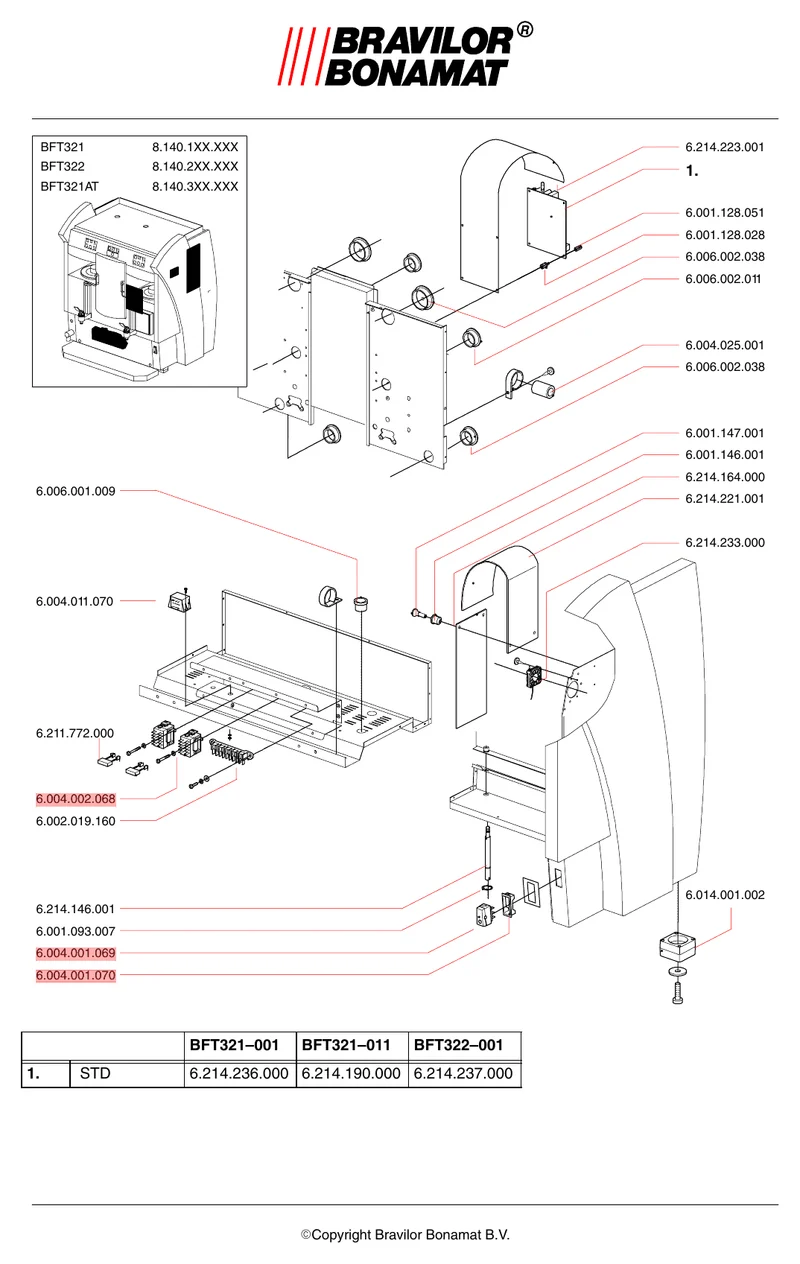 Bonamat relæ - OEM-reservedelsnummer: 6.004.002.068