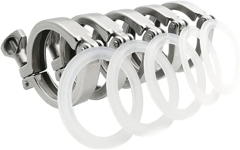 1.5" Sanitary Tri Clamp with Gasket - 5 Pack