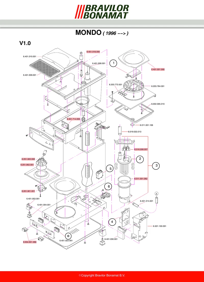 Termostatstav av plast Bonamat - Reservdel OEM-nummer: 6.401.018.000