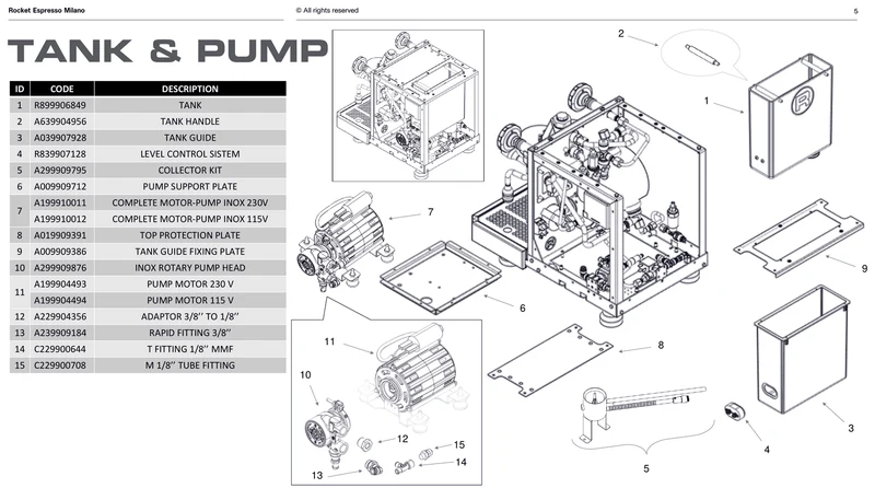 Rocket rotationspumpe i rustfrit stål - Reservedel OEM-nummer: A299909876