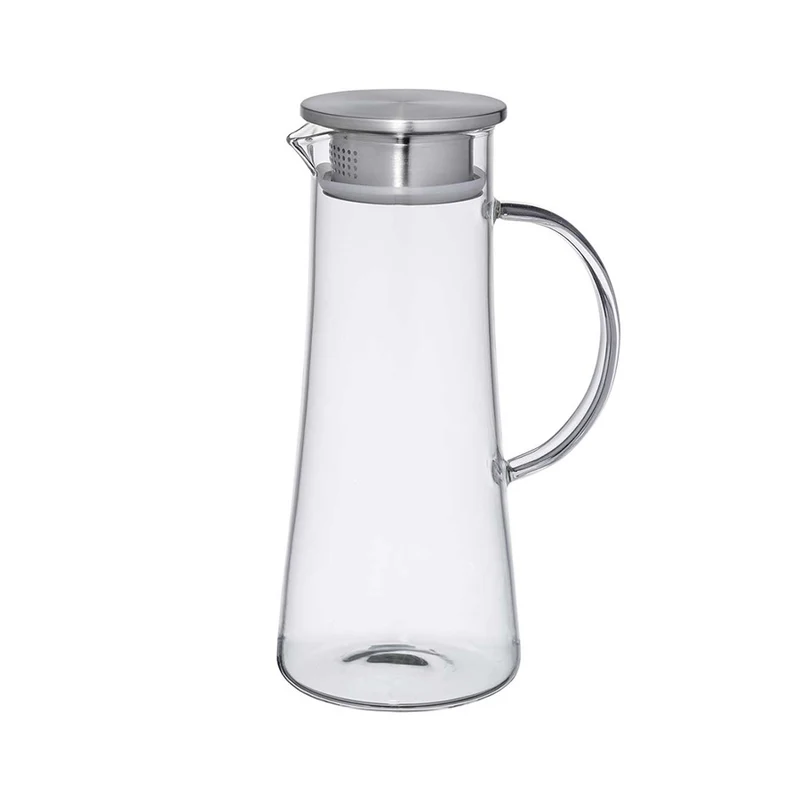 Glaskande med Låg og Rustfrit Stålfilter - 1,2 L